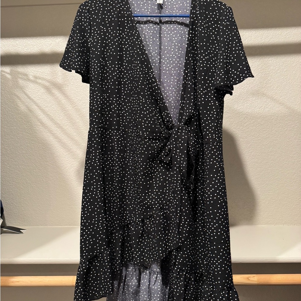 H&M Navy and White Polka Dot Dress
